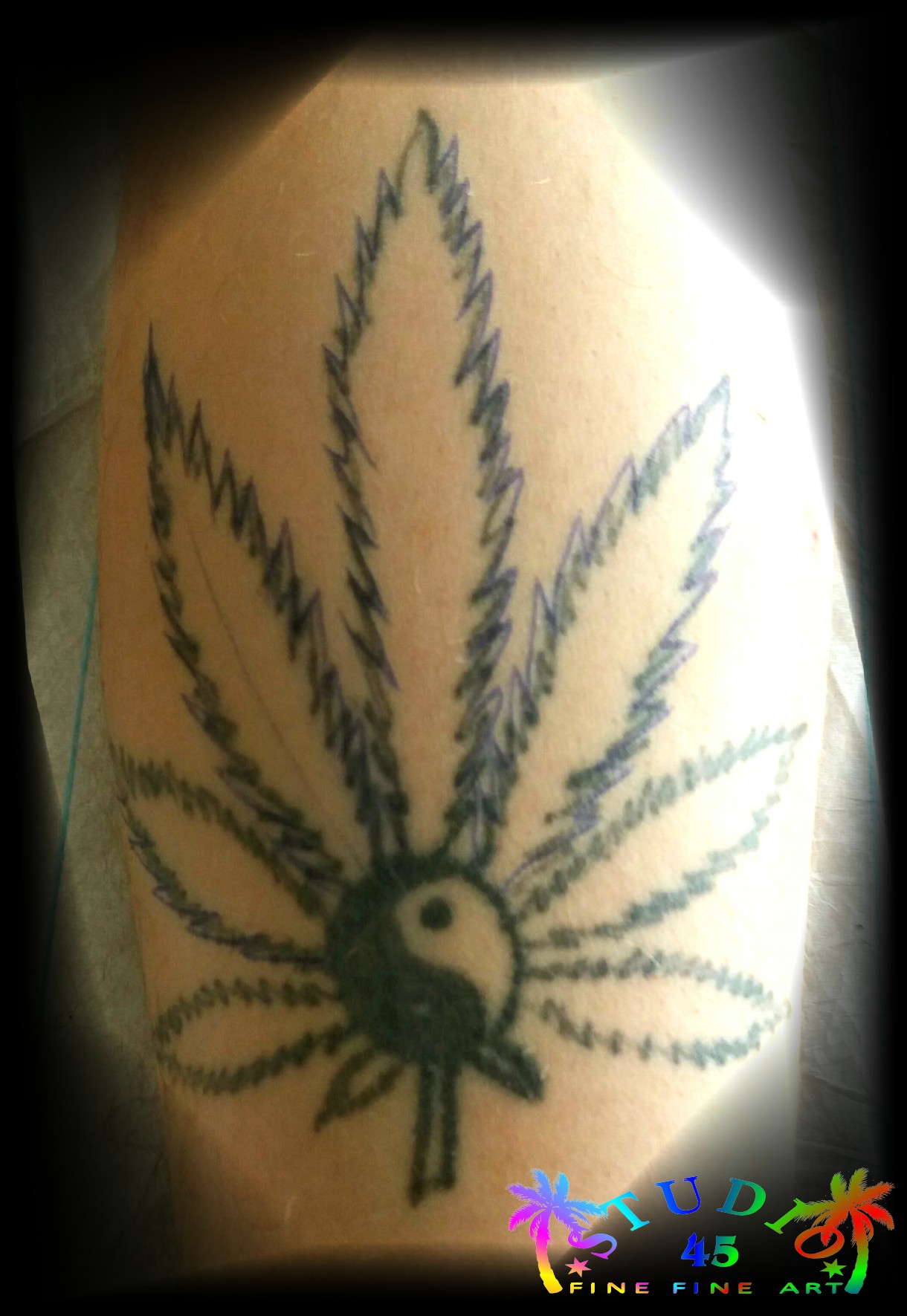 Cannabisblatt vorher - STUDIO 45