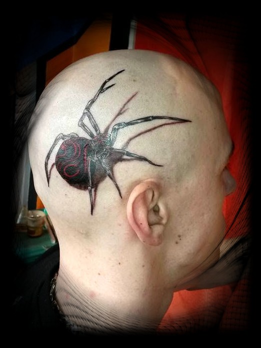 Kopf Tattoo Spinne Black and Red Recklinghausen STUDIO 45