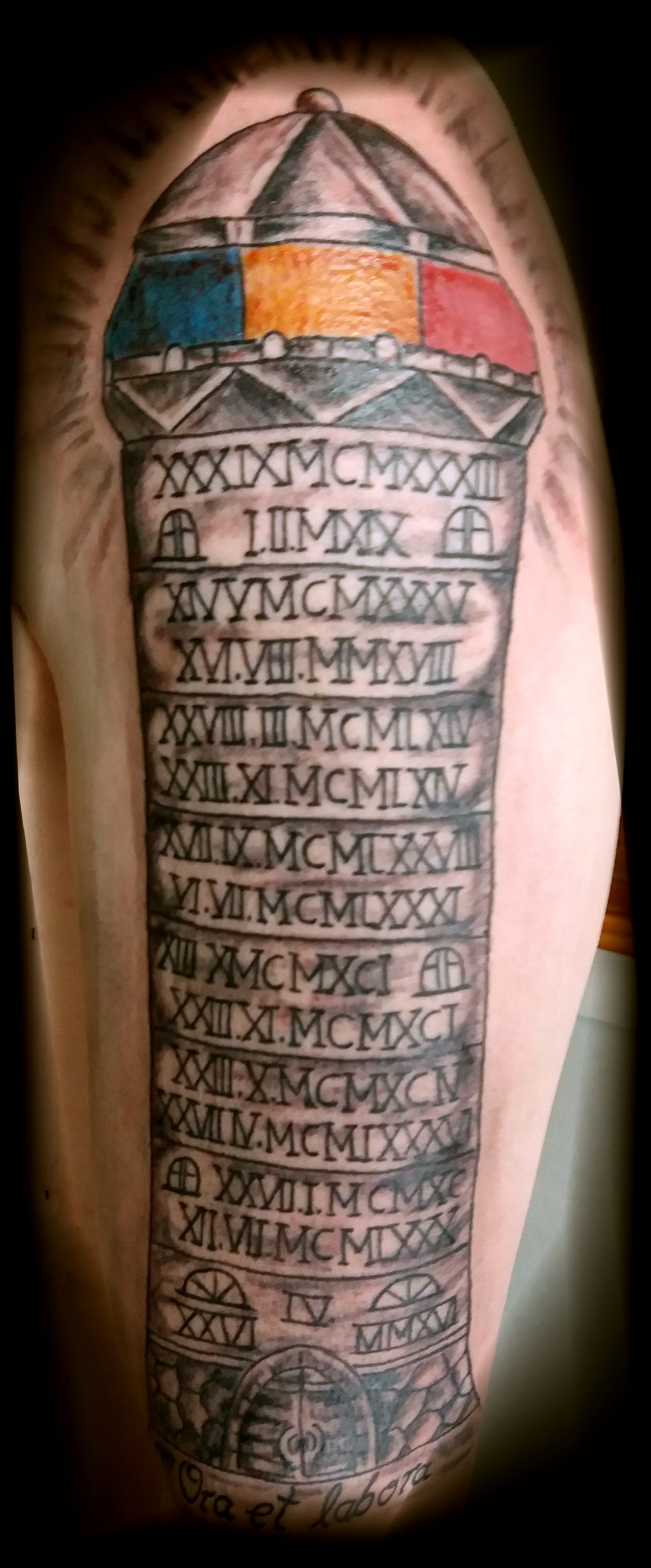 Mönch Leuchtturm römische Zahlen Tattoo Black and Grey Recklinghausen STUDIO 45