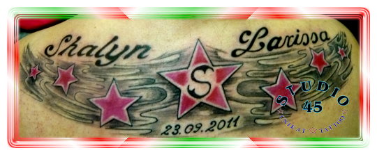 Shalyn Larissa Namen Tattoo pinke Sterne Recklinghausen STUDIO 45
